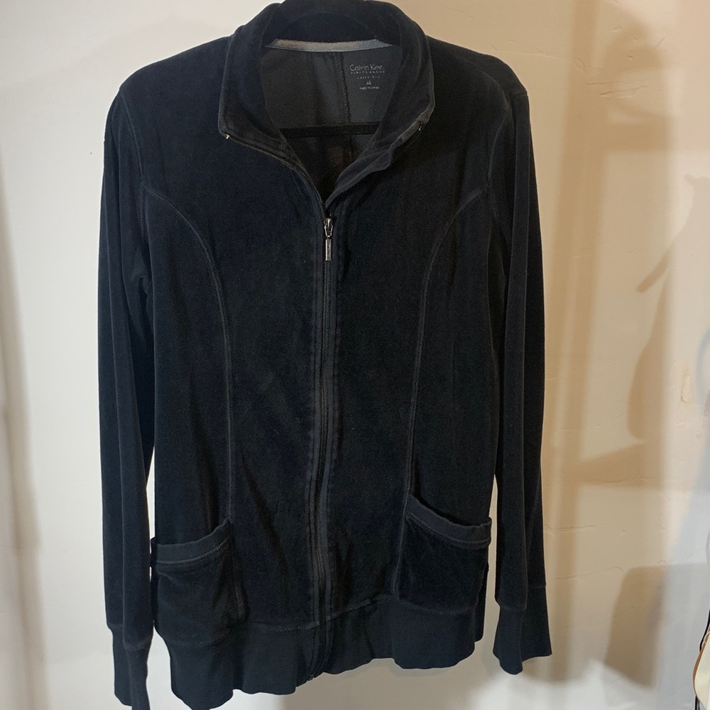 Calvin Klein Performance Black Full Zip Jacket XL Quick Dry - Picture 2 of 5